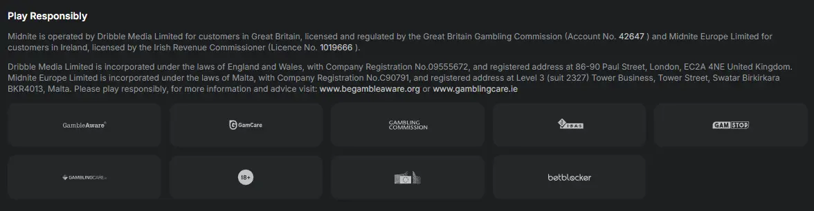 midnite casino license