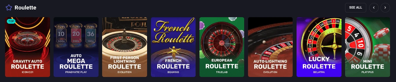 interface mobile d'un casino en ligne